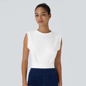 HALARA Crew Neck Sleeveless Cropped Yoga Tank Top